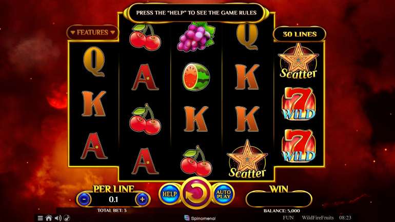 Выбирайте автомат «Wildfire Fruits» и получайте деньги за регистрацию в казино Адмирал